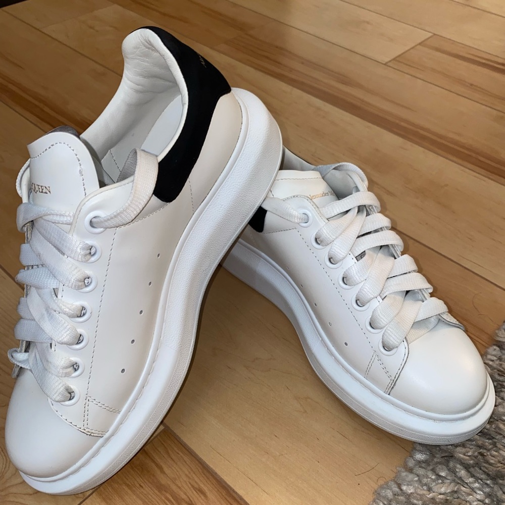 Alexander McQueen White Black Sneaker Platform Size 38